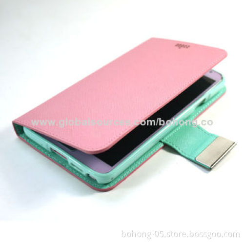 +Grain Color-match TPU Folio Cases for Samsung N9000, Different Colors Available